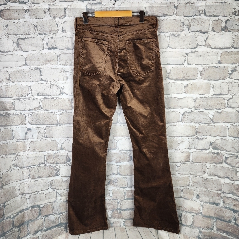 Banana Republic High Rise Velvet Flare Jean Coconut Brown Size 31L Preppy Boho - Picture 11 of 16